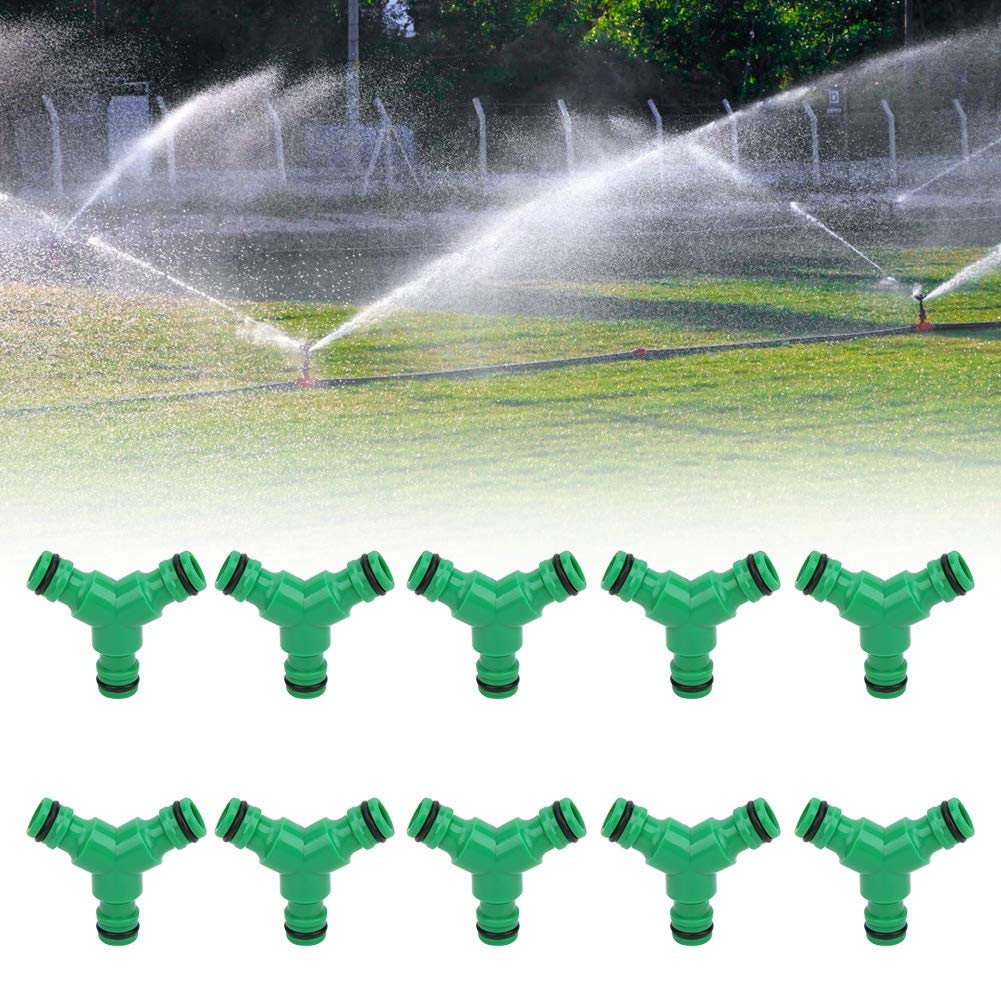 Acoplamiento de manguera de agua de acoplamiento de 3 vías, acoplador de adaptador de conector Y de 10 piezas, adecuado para espacios verdes públicos, jardinería doméstica, antioxidante, resistente