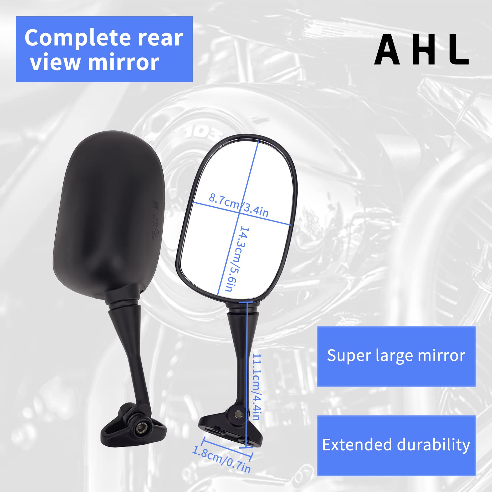 AHL Specchietti Moto Retrovisori Specchio Posteriore Per HONDA CBR600 CBR600RR CBR1000 CBR1000RR