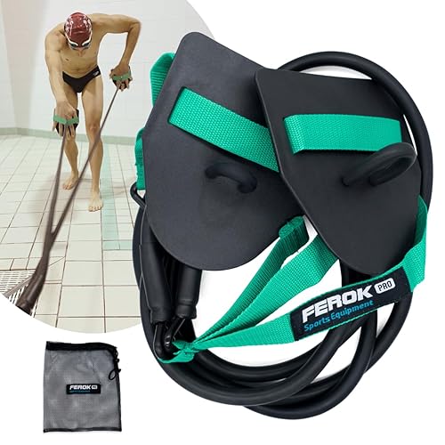 Swimming Resistance Band with Hand Paddles, Stretch Cord, Fitness Bands