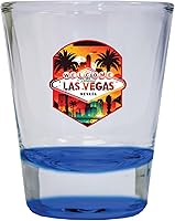 Vista 1 de R and R Imports Las Vegas Nevada Design A Souvenir - Vaso de chupito redondo de 1.5 onzas, color azul
