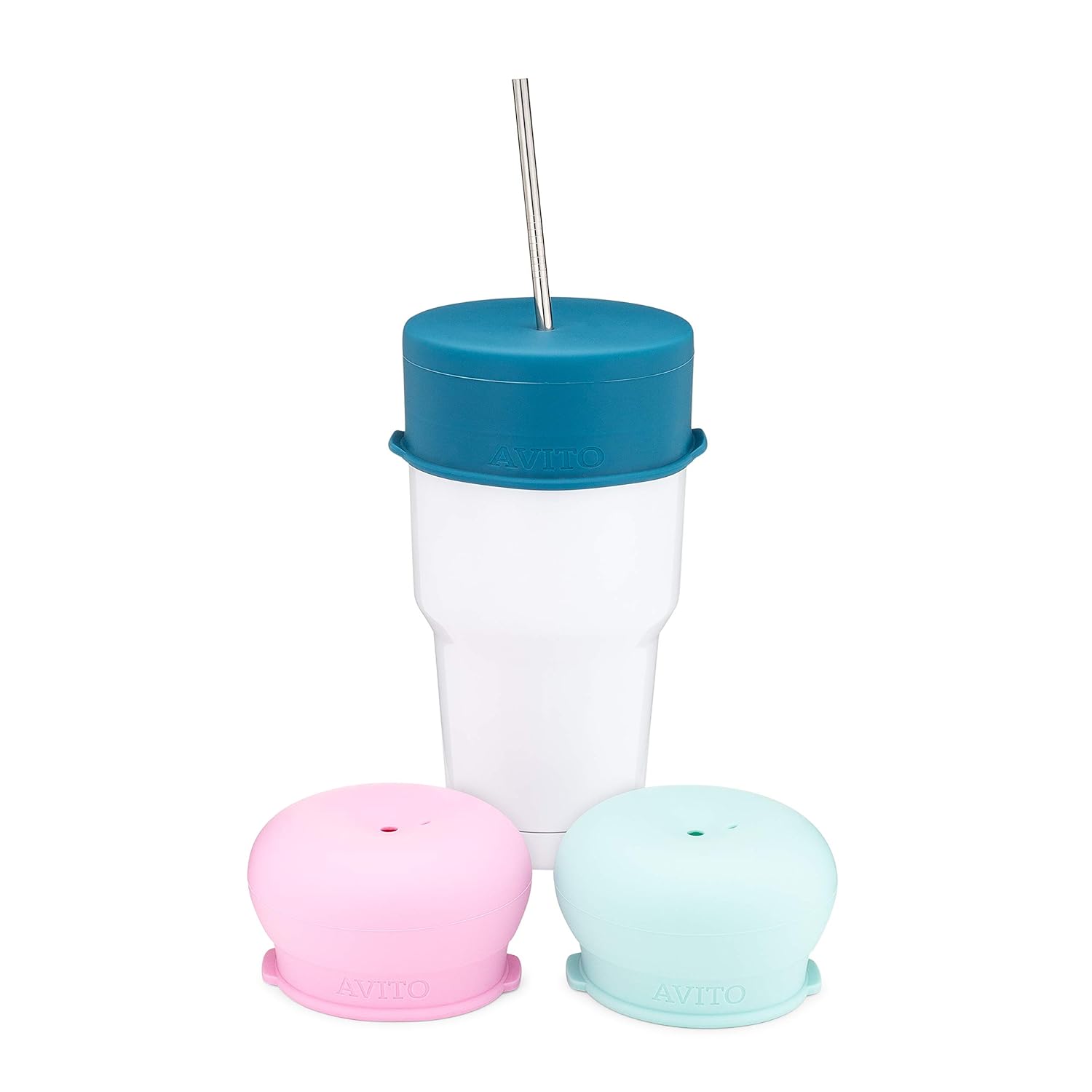 Buy Large Silicone Tumbler Lids Set of 3 Stretches Over 20 & 30 oz