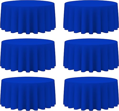 Miniatura 74 de BRILLMAX 4 paquetes de manteles redondos de 132 pulgadas color marfil - manteles circulares a granel de lino y poliéster lavables para mesa