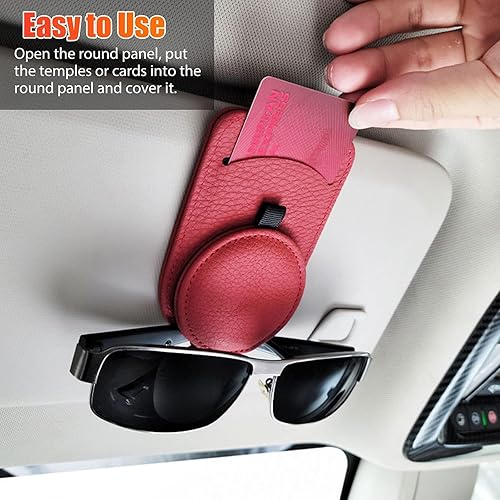 Miniatura 4 de Linkstyle Soporte para gafas de sol para visera de coche, Rojo -