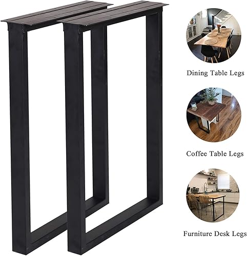 Miniatura 7 de Patas de mesa de metal, patas de escritorio de metal resistente, patas de mesa negras industriales de 28 pulgadas de altura, patas de mesa de