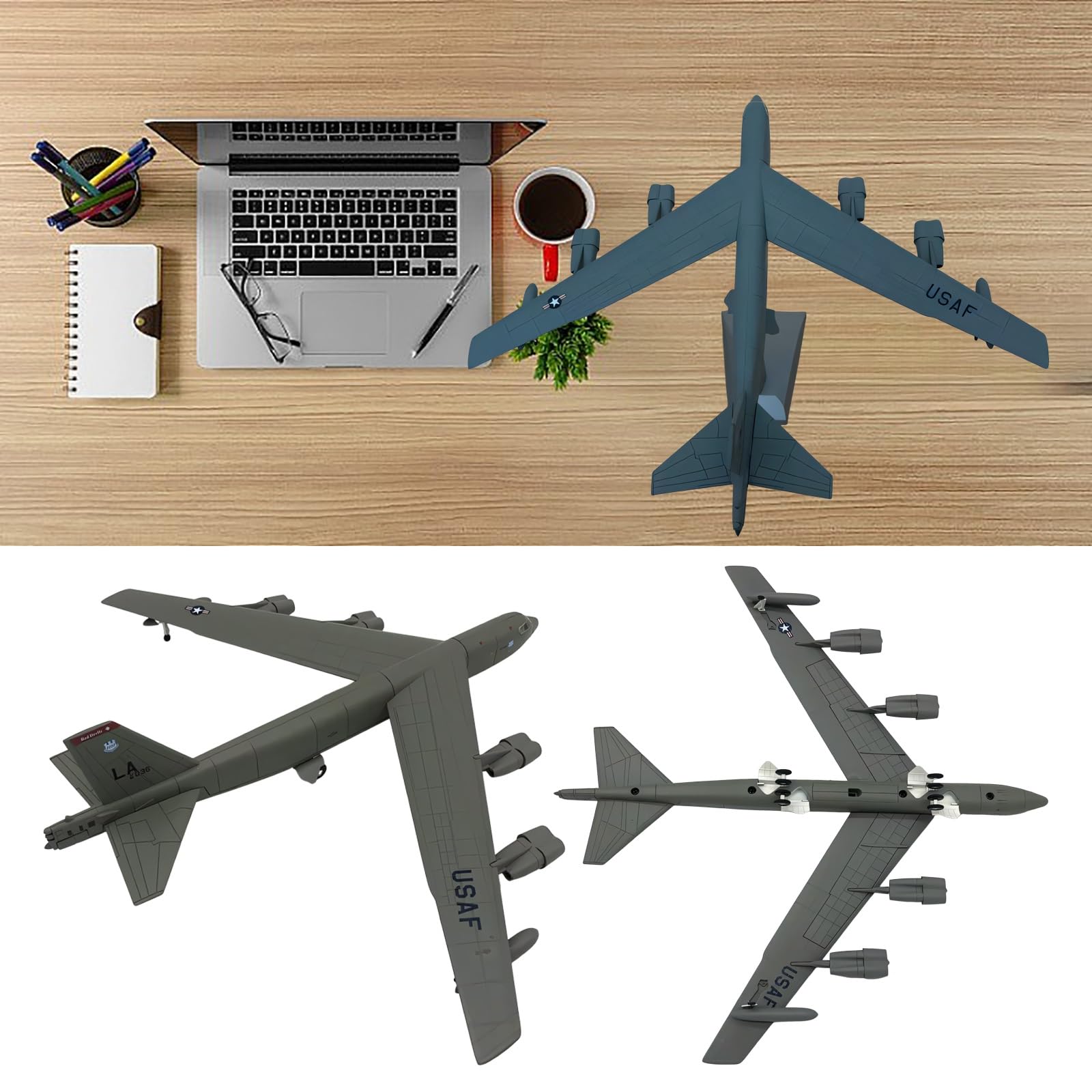 1/200 B-52 Stratofortress Bombardiere Pesante Modello in Metallo Pressofuso Aereo Militare ad Alta Precisione con Espositore, Edizione da Collezione for Appassionati Aviazione Regalo