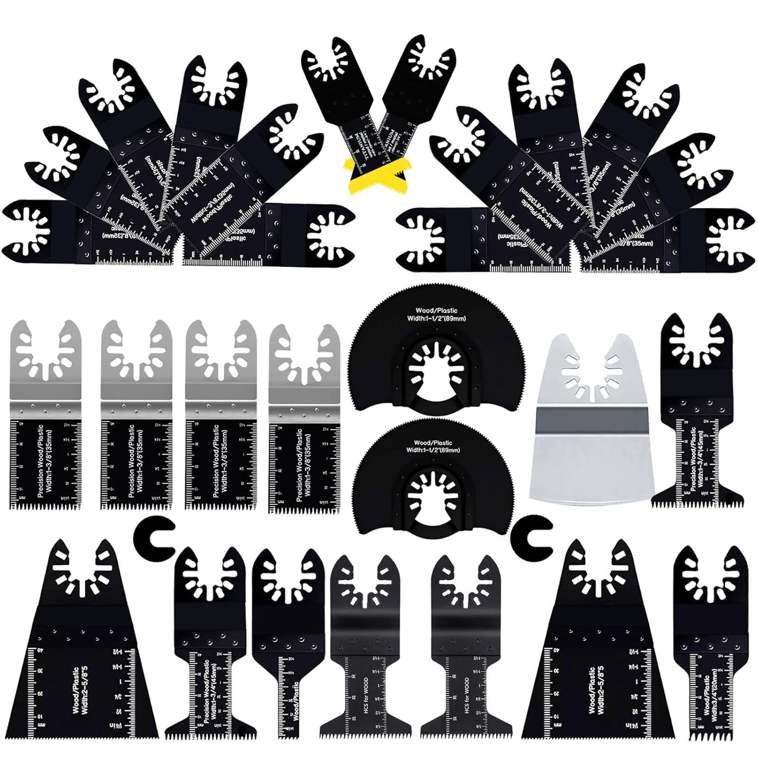 Oscillating Saw Blades Pack of 31PCS Multi Tool Blades Kit for Wood