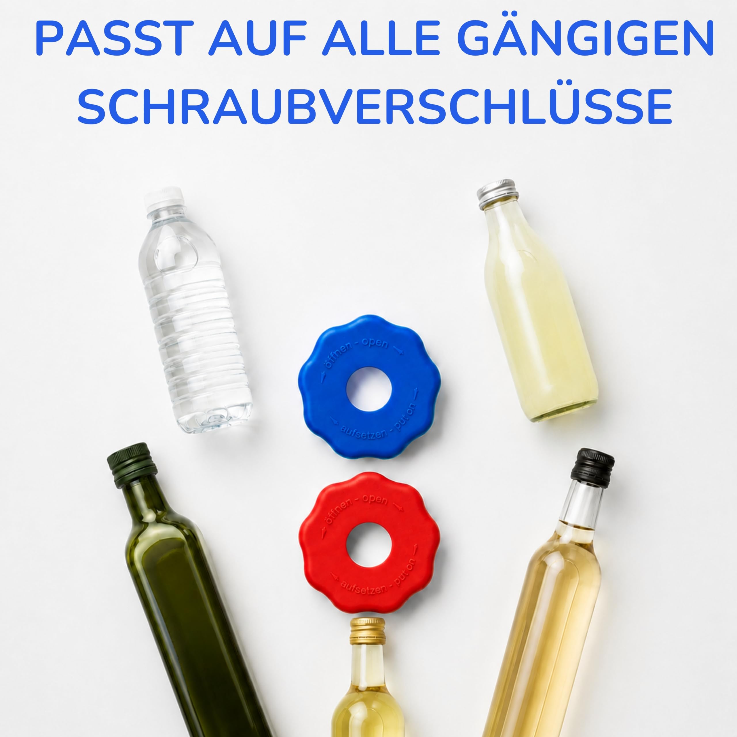 GLZ Easy-Drehfix Abrebotellas | El abrebotellas patentado abre tapones de rosca mediante movimiento giratorio | Abrebotellas de rosca y abrebotellas Ayuda a personas mayores | Apto para lavavajillas |