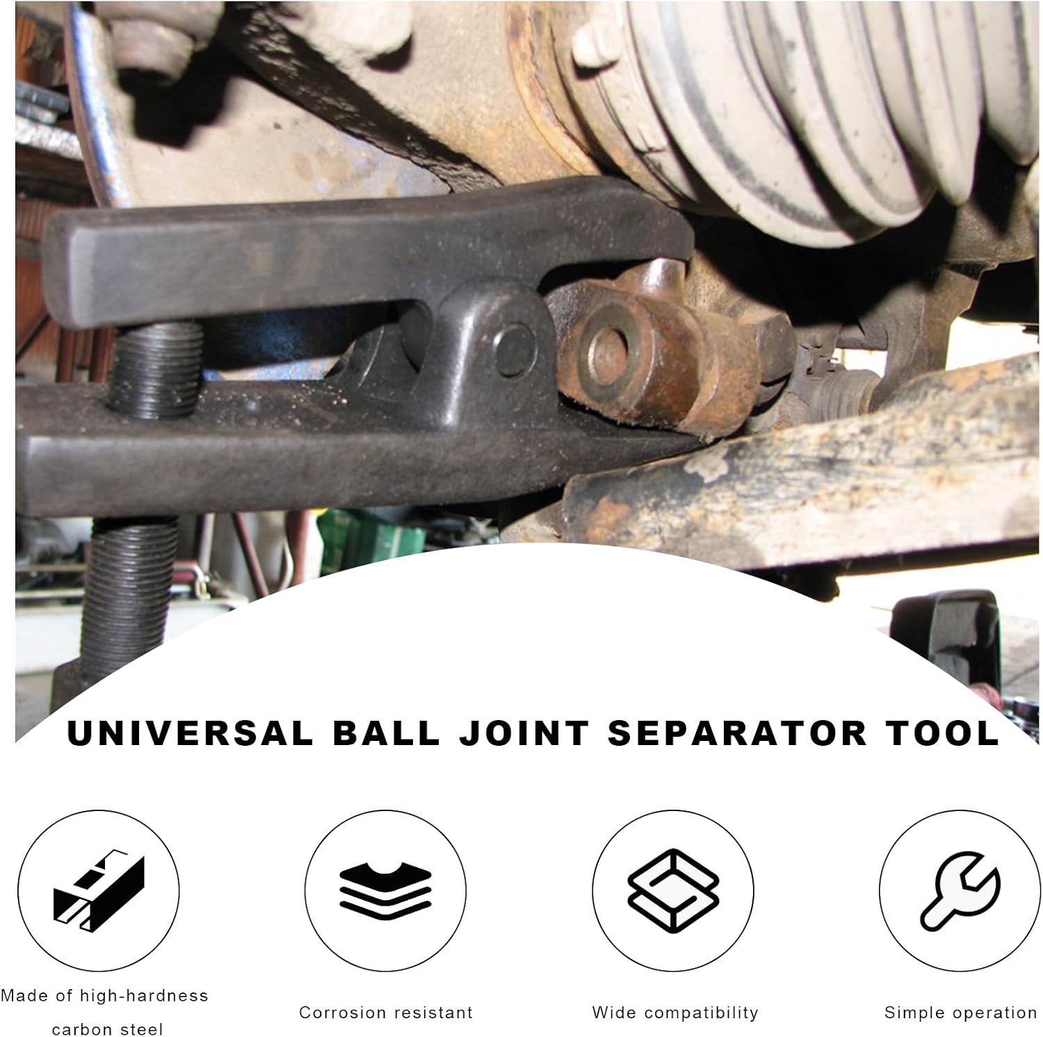 Ball Joint Separator Tool, Adjustable Ball Joint Puller and Extractor Adjusts from 1-1/2" to 1-7/8", Universal Removal Tool for Separating Arms, Tie Rods & Ball Joints on Cars