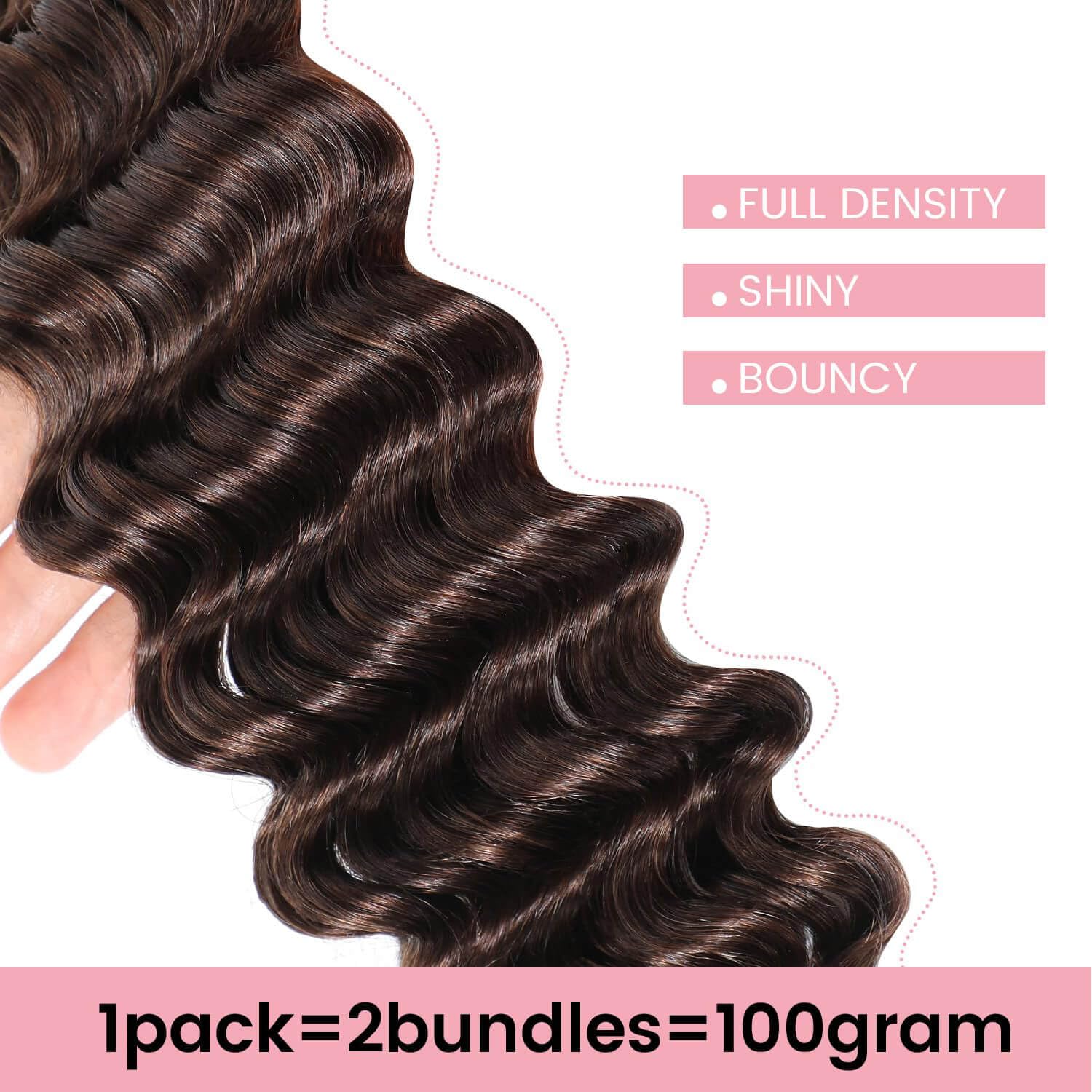 Flyroseing Dark Brown Human Braiding Hair, Boho Braids Human Hair extensions for Braiding #4 Color - Image 4