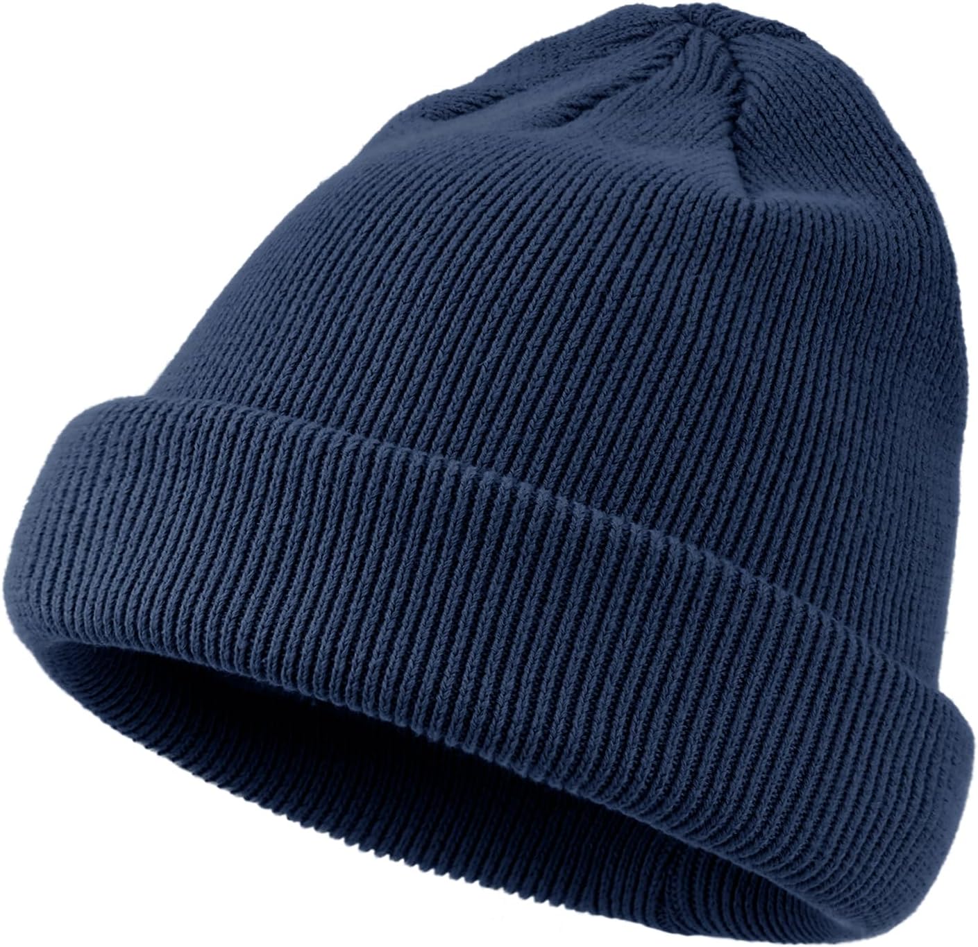 Clakllie Winter Knit Cuffed Beanie Hat Rolled Cuff Knitted Hats Solid Color Watch Skullcap No Visor Stocking Watch Caps - Image 5