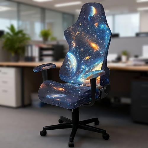 Miniatura 4 de Cosmic Galaxy - Fundas para sillas de videojuegos, resistentes a los arañazos, color azul, con cremallera, antideslizante, protector para silla de