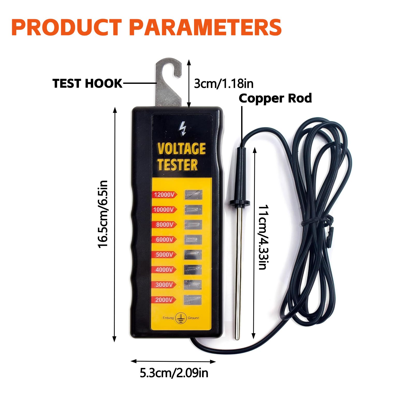 Electric Fence Tester & Voltage Detector 2000V-12,000V Wide Range — Amazon image 2