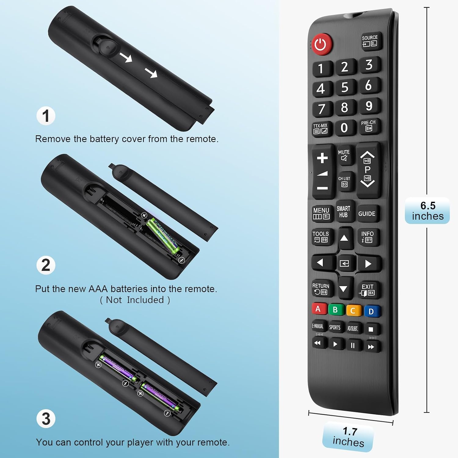 OMAIC Universal Remote Control BN59-01199G for Samsung Smart TVs - User ...