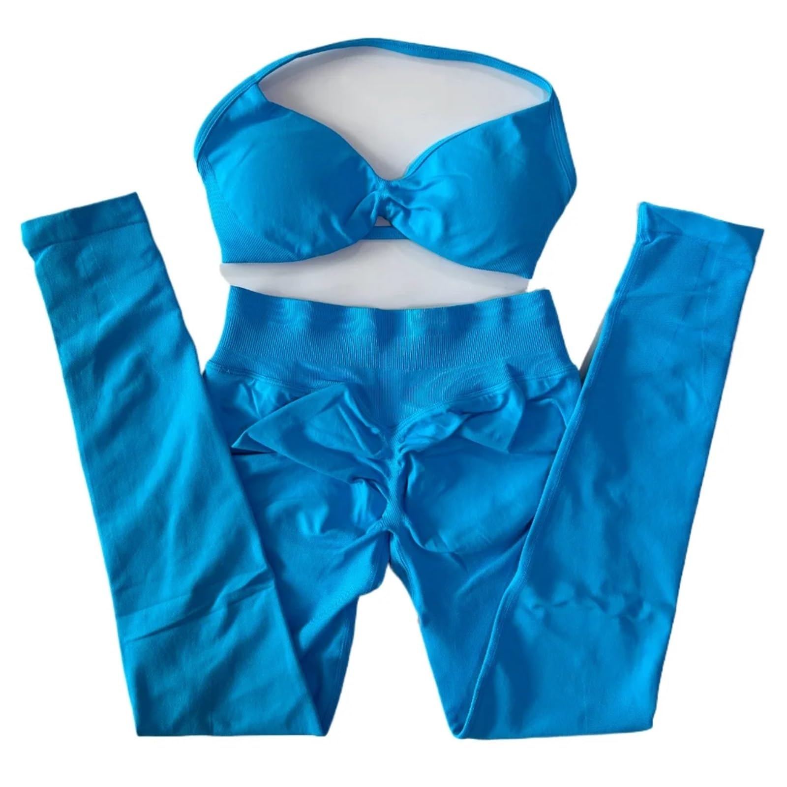 Sport Set Damen 2-teiliges Set mit Riemchen-Yoga-BH, Sport-Top, Workout-Leggings-Set, nahtloses Fitnessstudio-Set, Fitness-Kleidung, Outfit(Color 16,S)