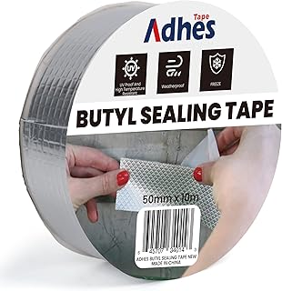 Adhes Butyl Sealing Tape 2 inch x 33feet, Waterproof Rubber Adhesive Repair Tape for Roof, Window, RV, Pipe, Gutter & Leak Fixing – Weatherproof & UV Resistant