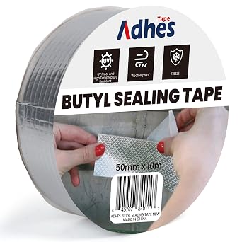 Adhes Butyl Sealing Tape 2 inch x 33feet, Waterproof Rubber Adhesive Repair Tape for Roof, Window, RV, Pipe, Gutter & Leak Fixing Weatherproof & UV Resistant