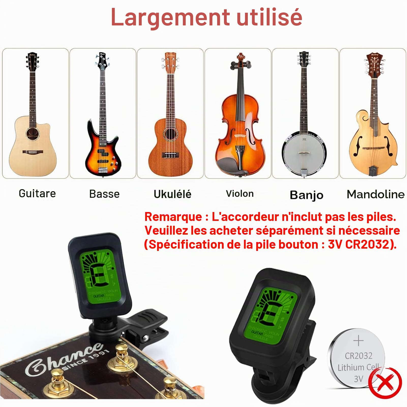 Kit Accessoire Guitare,TTCR-II 78 Pièces avec Support Guitare Capodastre Guitaren,15 Mediator Guitaren,3 set Cordes Acoustique,Accordeur,Enrouleur de Cordes,Sangle etc
