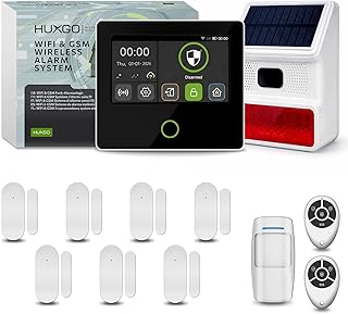 HXA502 Kabellose Alarmsystem WiFi + GSM 4G mit aussen Solar Sirene | Alarmanlage Haus mit 1x PIR-Bewegungsmelder, 7X Fensteralarm/Türsensoren | Mit Tuya Smartlife | Smart Home Security