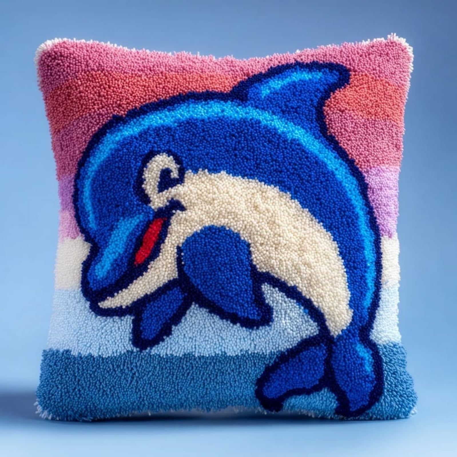 AxiangziK Latch Hook Pillow Kit for Beginners,Cute Dolphins