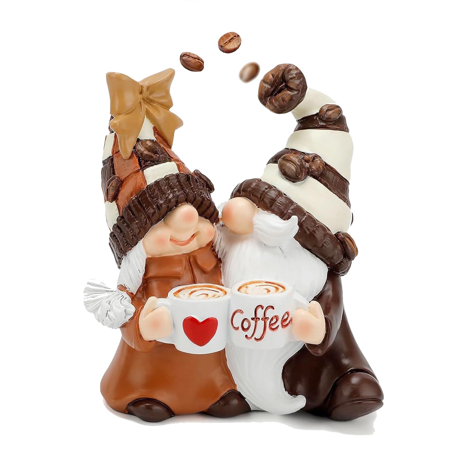 Kubiams Multicolor Coffee Gnomes Collectible Figurines Resin Miniature Gnome Statues Kitchen Tabletop Ornaments Swedish Tomte Elf Dwarf Decor Coffee Bar Decor Accessories