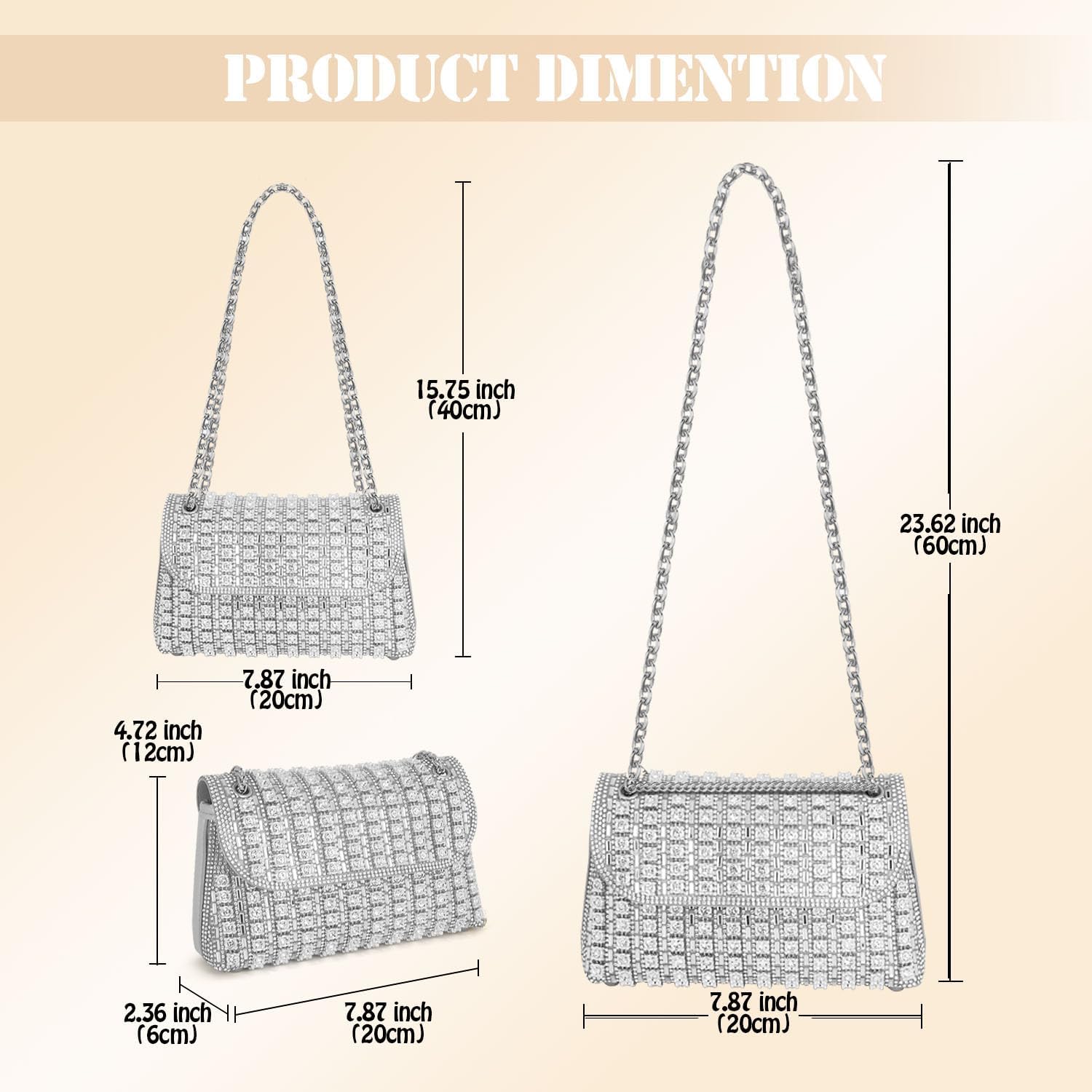 Sparkling Rhinestones Evening Bag Formal Crystal Clutch Purse for Women Ladies Evening Purse for Dinner - Image 7