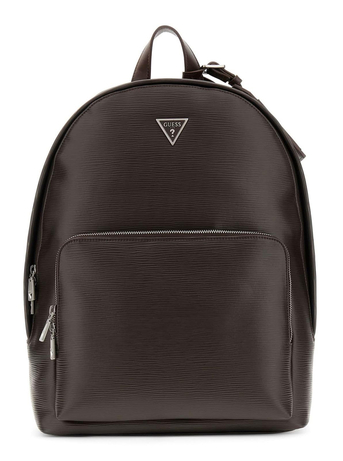 GUESS mochila de ocio con compartimento para portátil Milano Backpack Dark Brown marrón oscuro