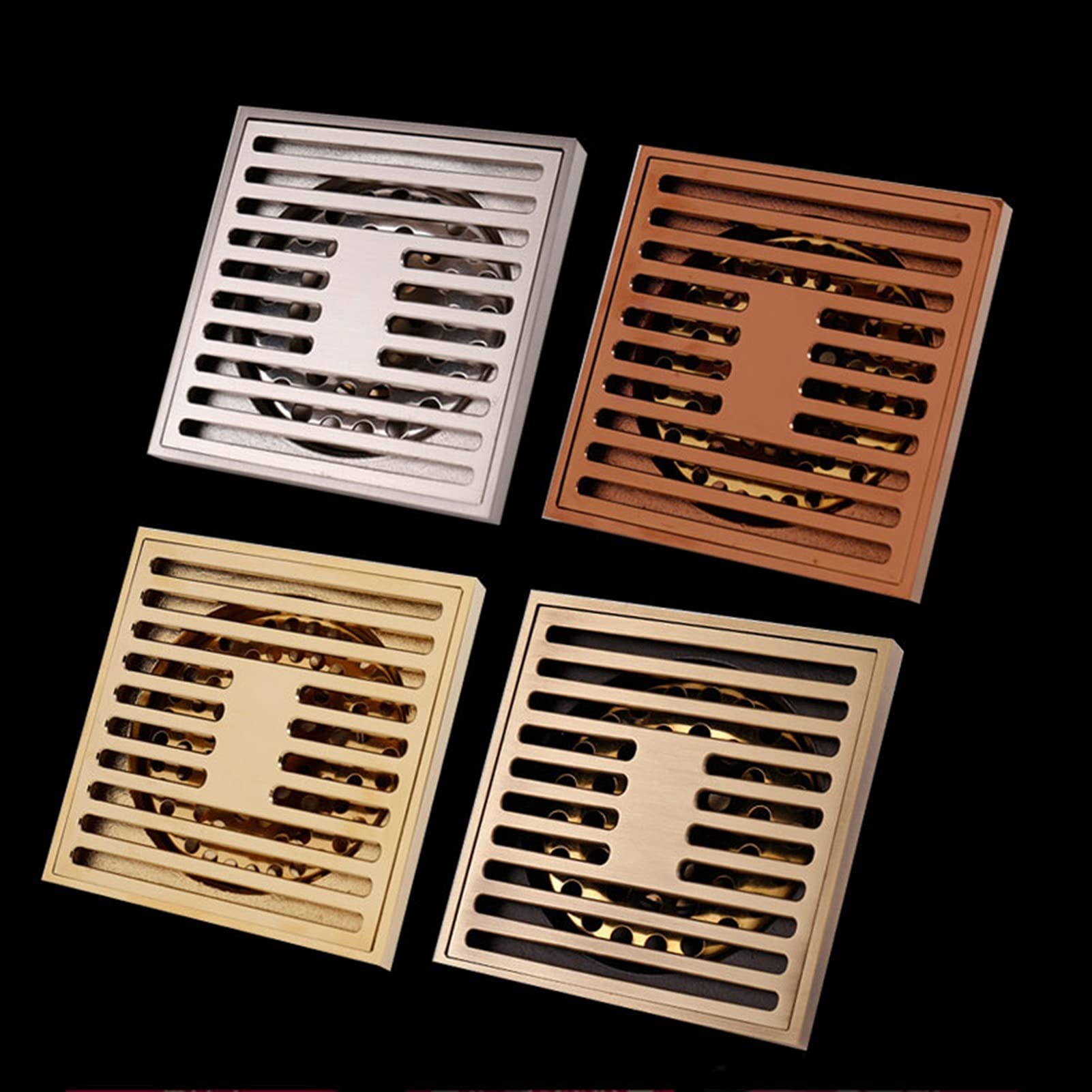Scarico quadrato per doccia da 8,9 cm, con copertura rimovibile, griglia in acciaio, per cucina e bagno, moderno, HighQuali Home Hardware (bianco)