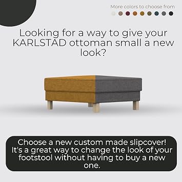 comfortly Cover for Karlstad Footstool, Replacement Slipcover, Heavy Duty 1 pcs Cover, Pets and Stain Proof Durable Nano-Tech Fabric, Easy to Clean & Replace (CSMR Stain Proof - Petrol)