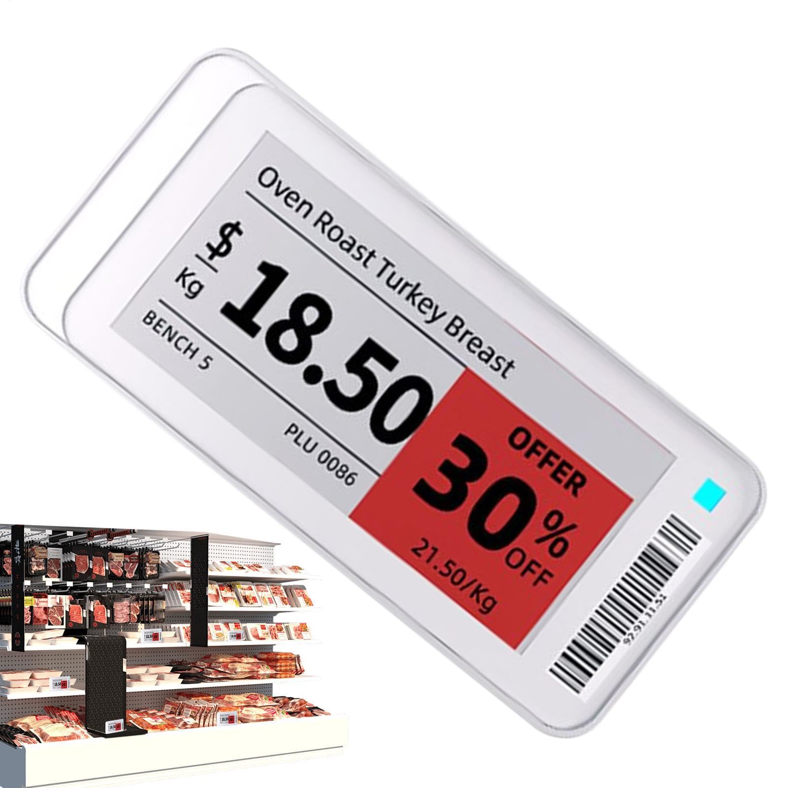 Electronic Shelf Label, Digital Business Signages, Waterproof Electronic Shelf Label, for Offices Restaurant Indoor Outdoor Library Garage Fridge Holiday Clothing.