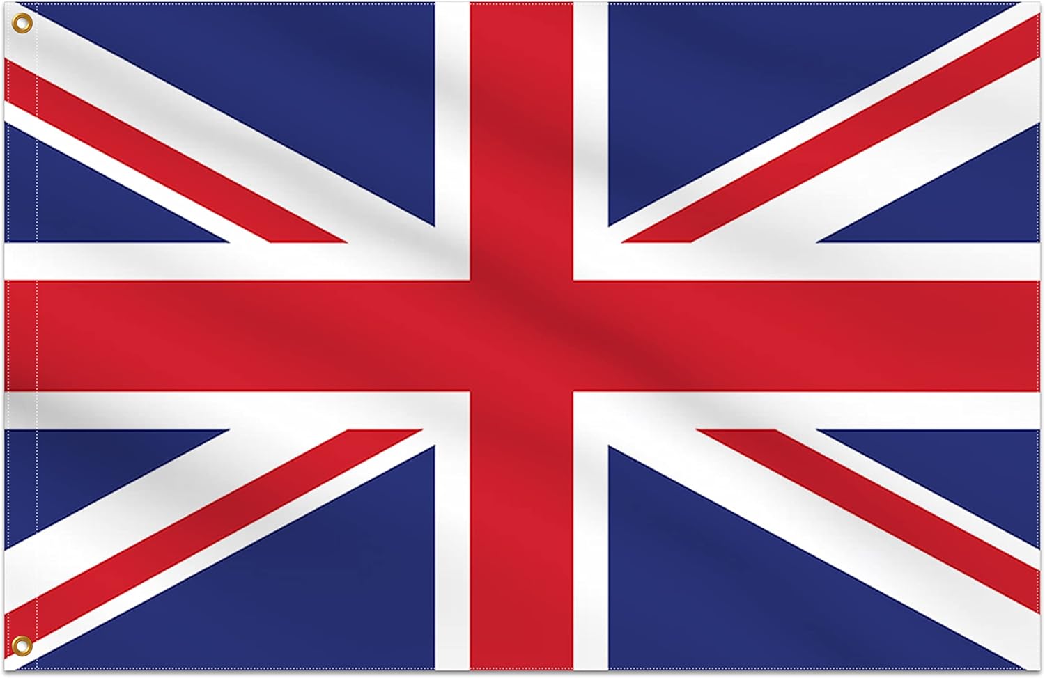 BannerBuzz Knitted Fabric UK FLAG with Grommets International Flags of the World with Multiple Sizes (6' W X 4' H)