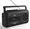 Radiograbadora portátil KUEPHOM con reproductor de casetes y grabadora | Convierte AM/FM y MP3 a casetes, micrófono integrado para grabación de voz, reproduce TF/USB con conector para audífonos 1