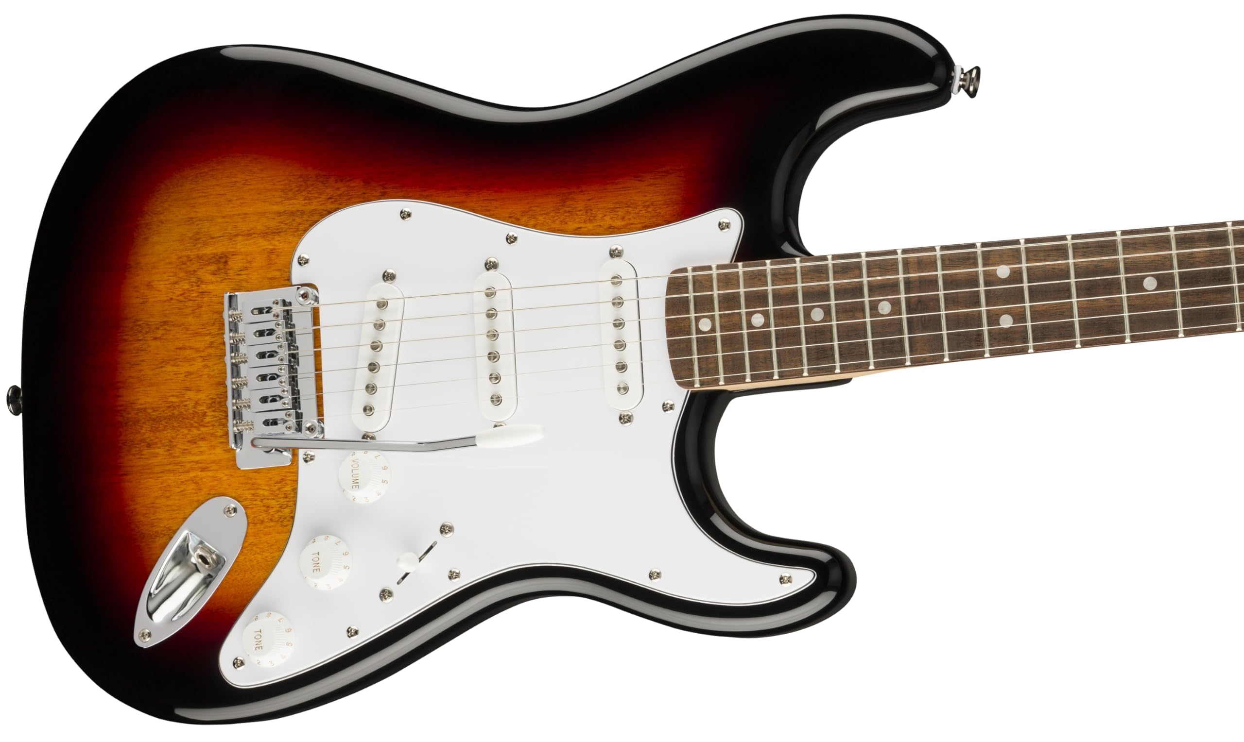 Fender Squier Affinity Stratocaster E-Gitarre, 3-Color Sunburst, hochwertiger Klang, leichte Bespielbarkeit, ideal für Anfänger & Fortgeschrittene, inkl. kostenloser virtueller Kurse auf Fender Play