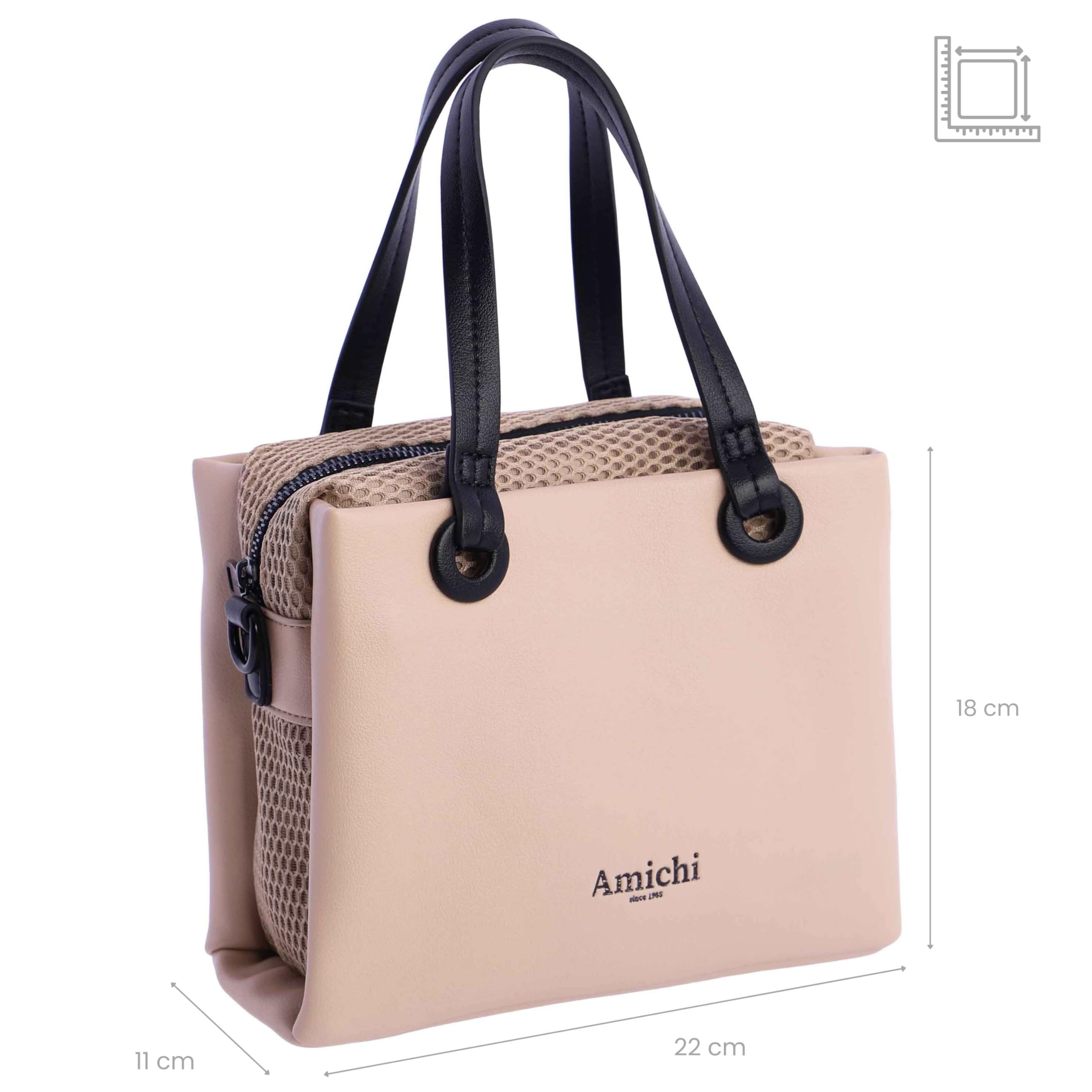 AMICHI - Bolso de mano para mujer - Estilo compacto y elegante para verano - Ideal para ciudad, paseo o eventos informales, Maui