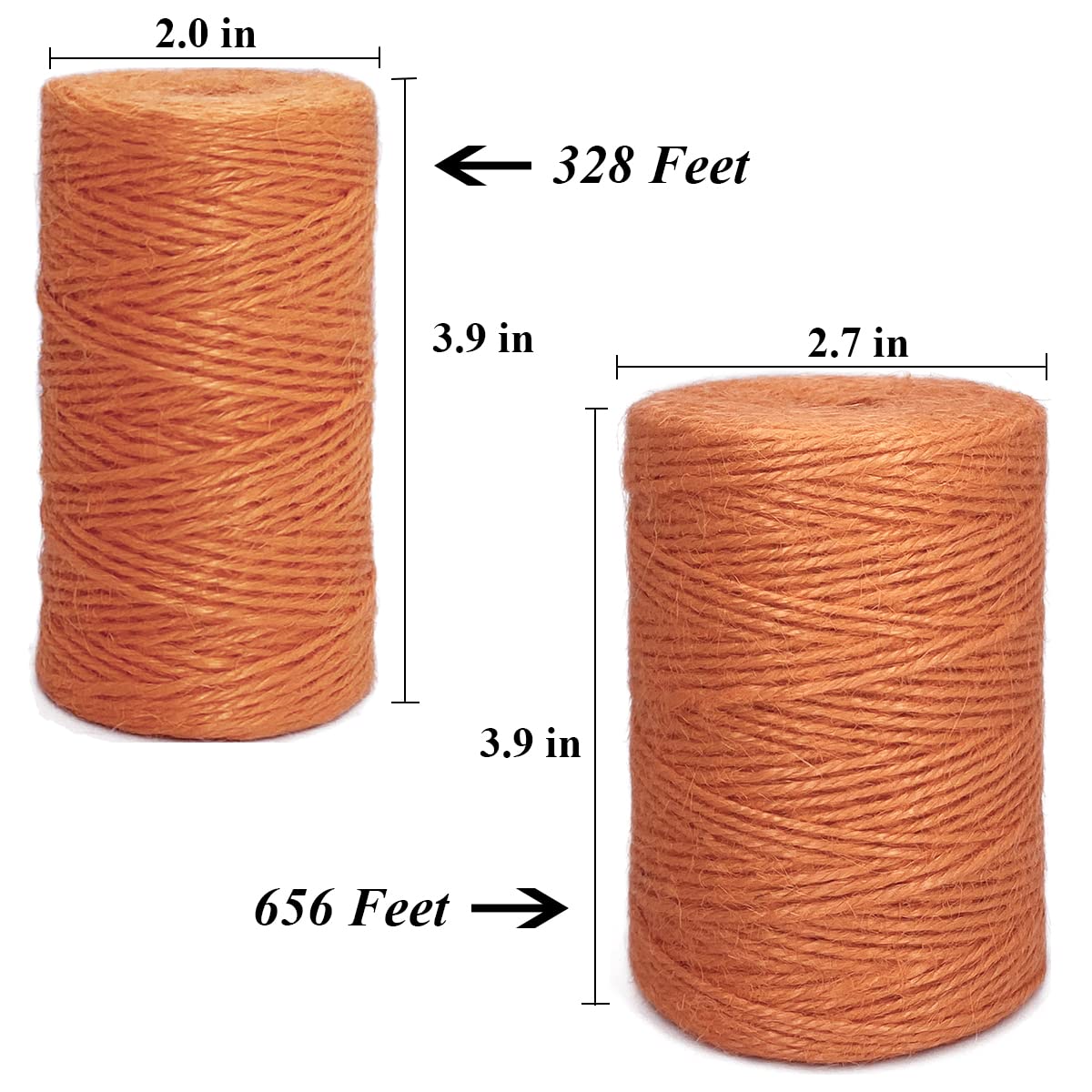 Ficelle Jute Naturel 6ply - 2x100m, Ø3mm, Pour DIY, Décoration, Mariage, Jardinage - Écologique