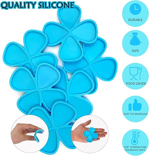 Miniatura 9 de Paquete de 2 púas de guitarra de resina epoxi Moldes de guitarra Plectrums molde de fundición de silicona para hacer joyas de bricolaje guitarra