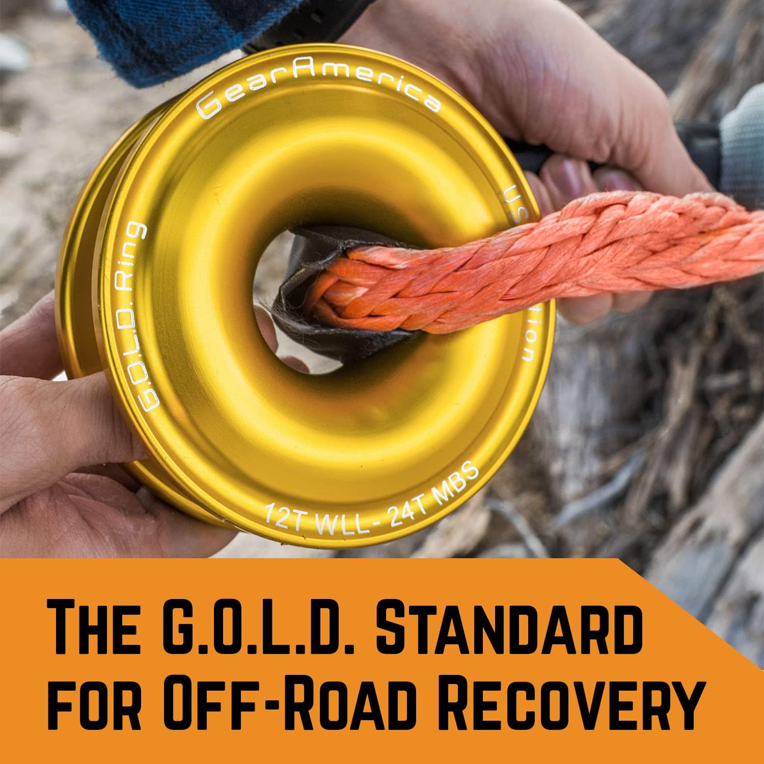 GearAmerica G.O.L.D. Snatch Recovery Ring – 48,000 lbs MBS, 24,000 lbs WLL – Recovery Pulley for Use with Synthetic Shackles & Winchline