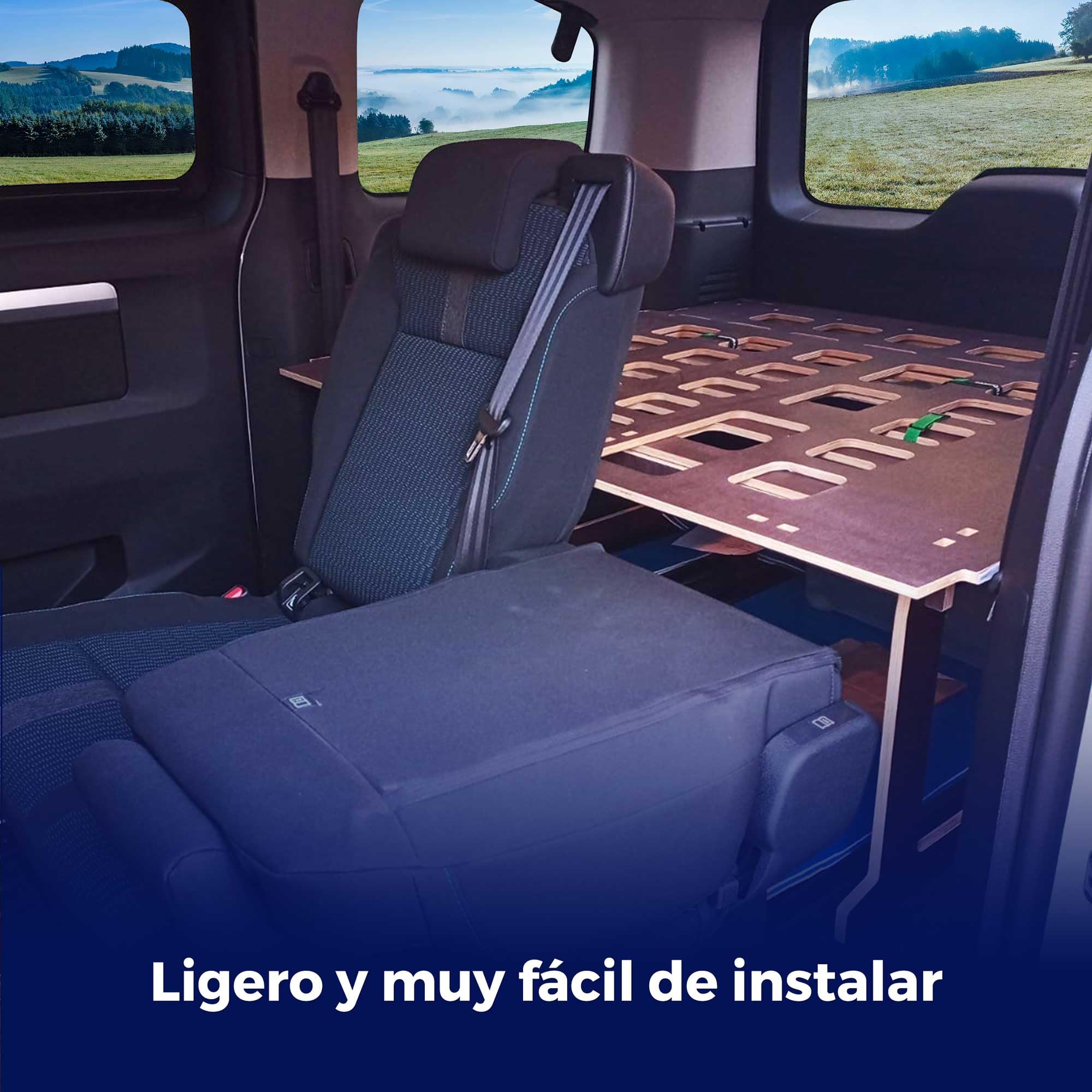 Cama Furgoneta Camper Ligera, Furgo Mediana Varios Vehiculos, Somier Plegable de Tablero Marino y Facil Montaje