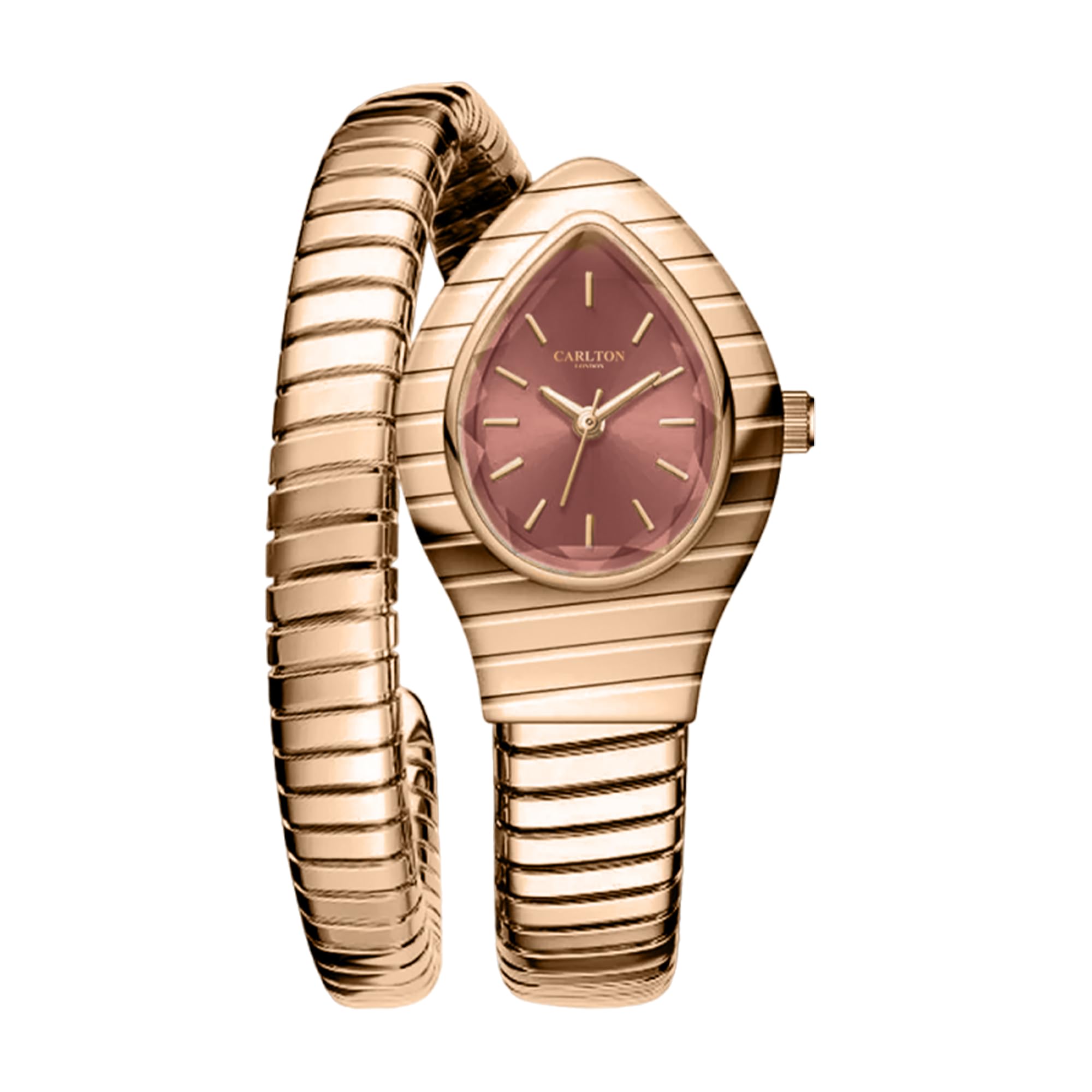 embrace analog watch for women, snake design bracelet, 34.5 mm dial, quartz movement, 30m water resistant