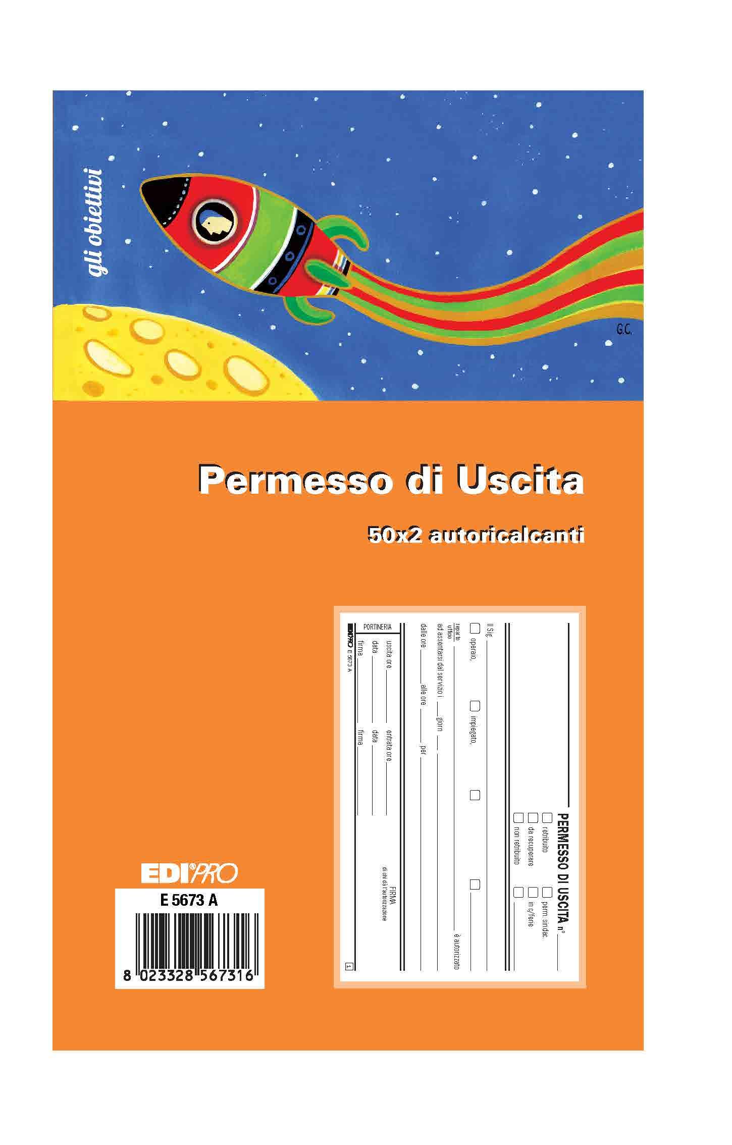 Blocco permesso uscita 50x2 autoricalcante 9,9x17 EDIPRO E5673A