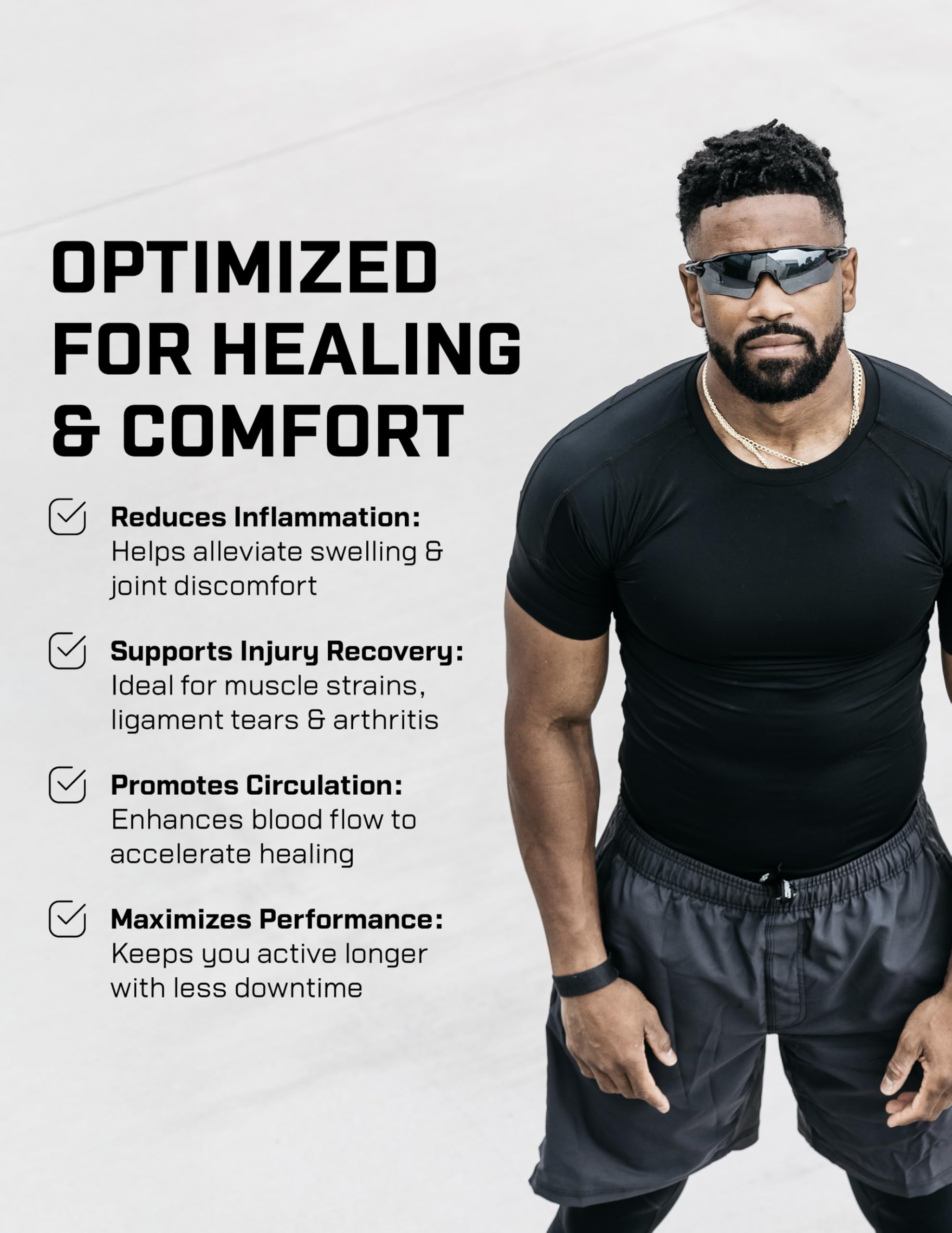 Camiseta de compresión para hombre para dolor de espalda, hombros y cuello, para entrenamiento y recuperación, fabricada en Estados Unidos
