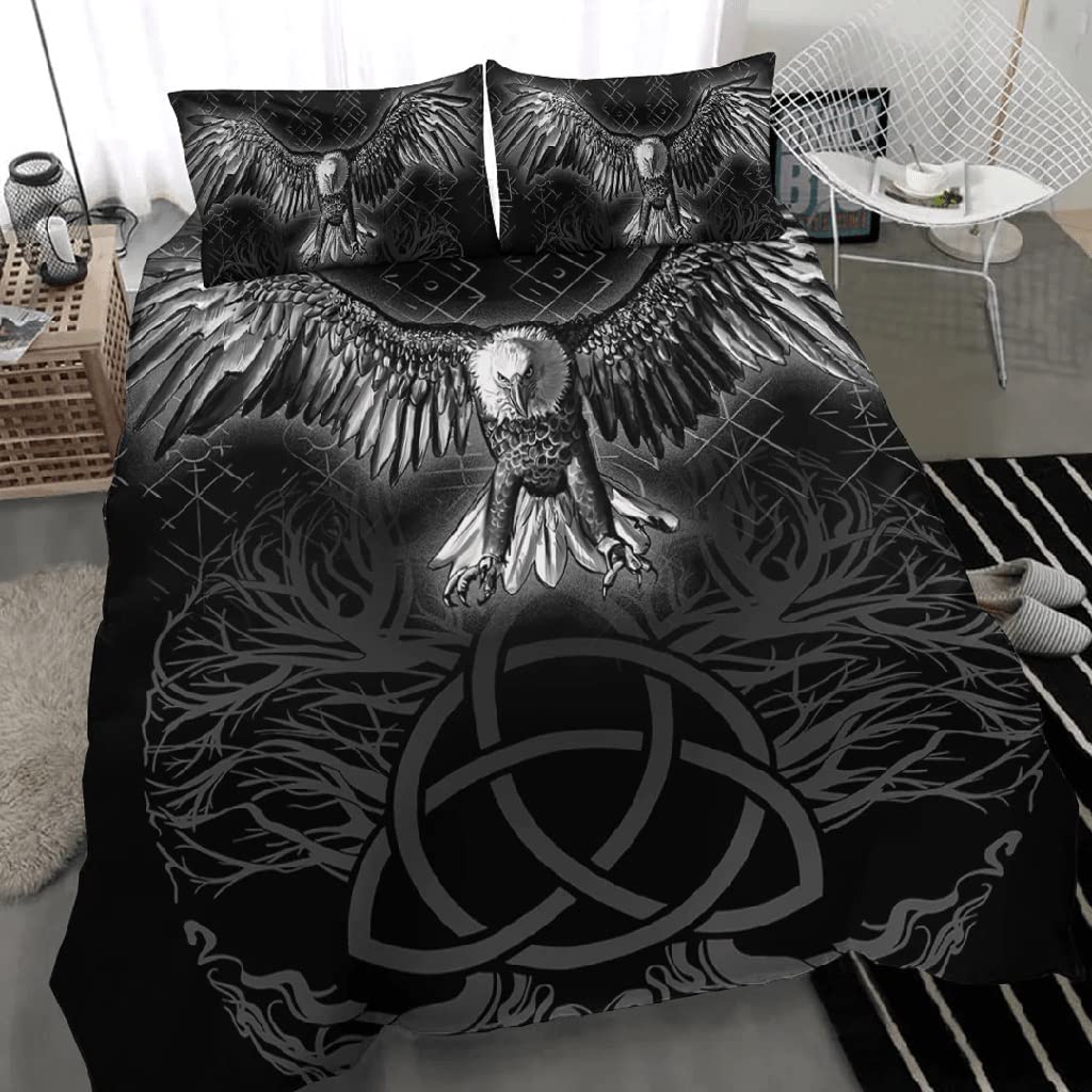 Housse de couette Yggdrasil viking 3D pour chambre mystique
