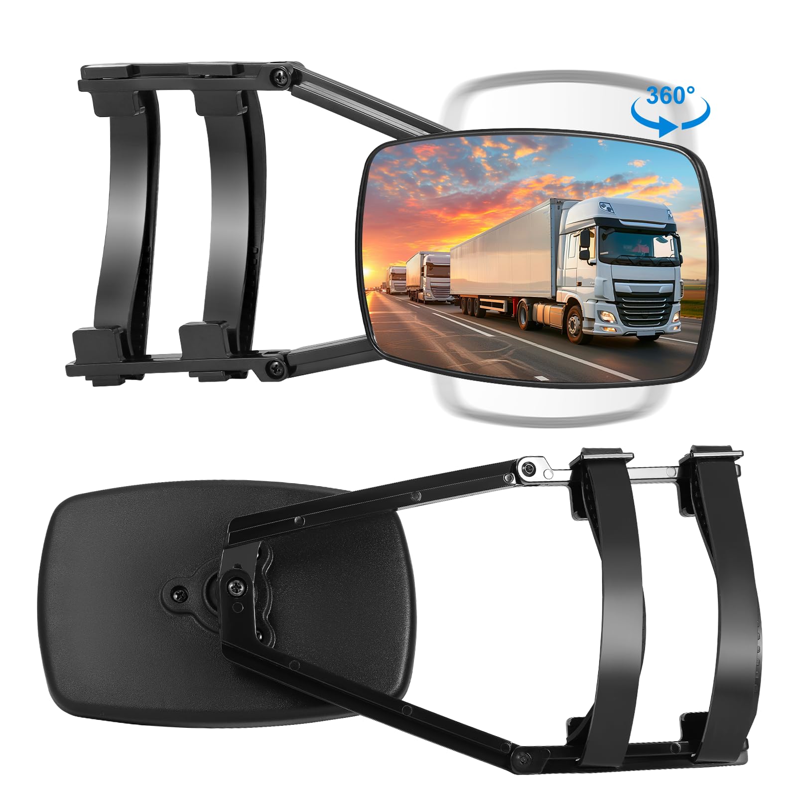 2 espejos para remolque de coche, espejos para caravana con correas para caravana, autocaravana y todos los vehículos comunes, espejos retrovisores exteriores para caravanas