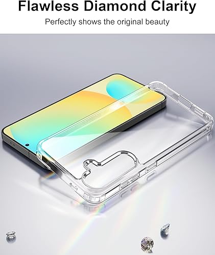 Miniatura 3 de HOOMIL Funda para Samsung Galaxy S24 FE de 6.7 pulgadas, no amarillea, protección contra caídas, carcasa trasera dura transparente antiarañazos,