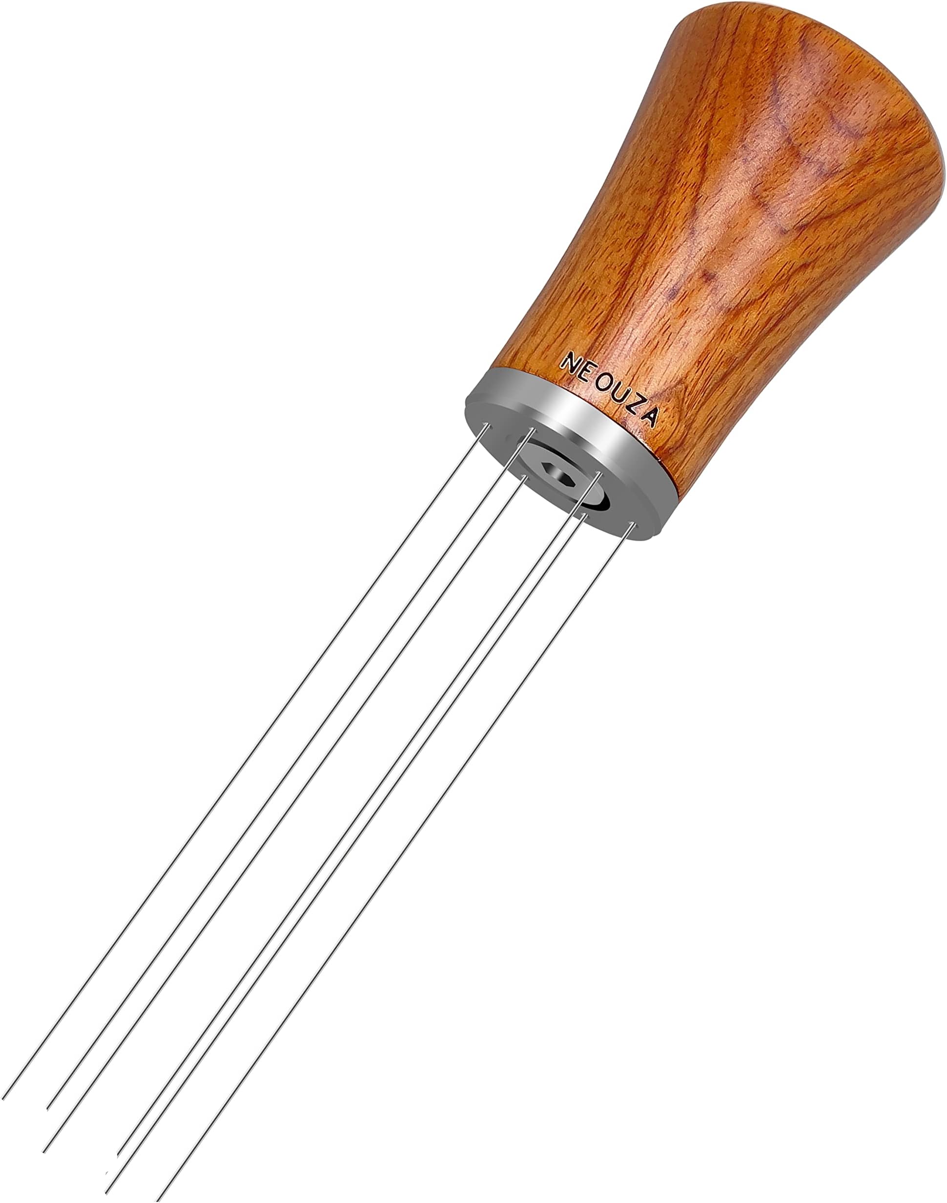 NEOUZA Coffee WDT Distribution Tool Accessories, Wooden Handle, 0.4mm 6 Stainless Needles, Espresso Powder Stirrer