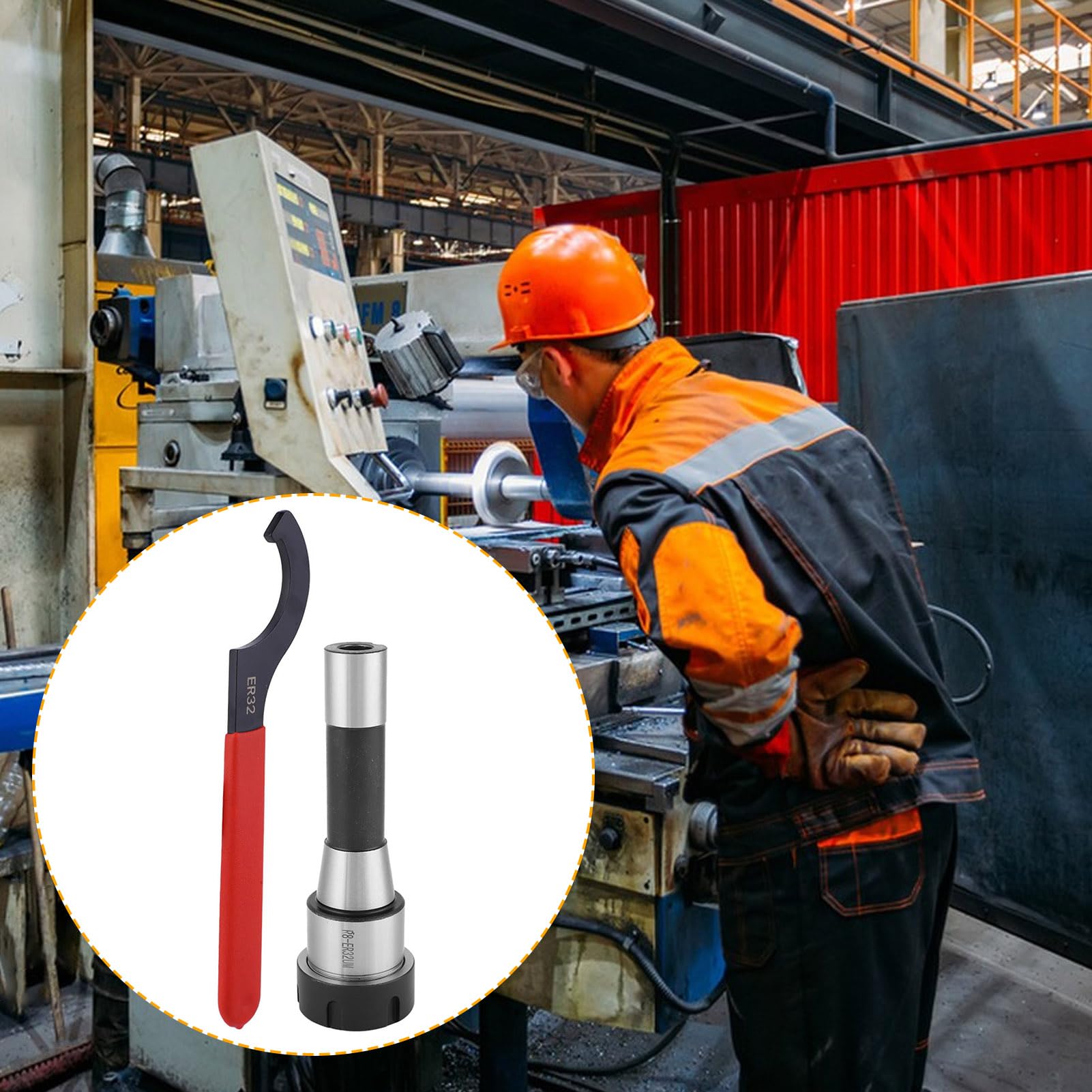 Jeanoko Spring Collet Chuck Set R8-ER32 Collet Chuck Holder Milling Cutter Tool for Reinforcing Milling Machine Parts — Amazon image 3