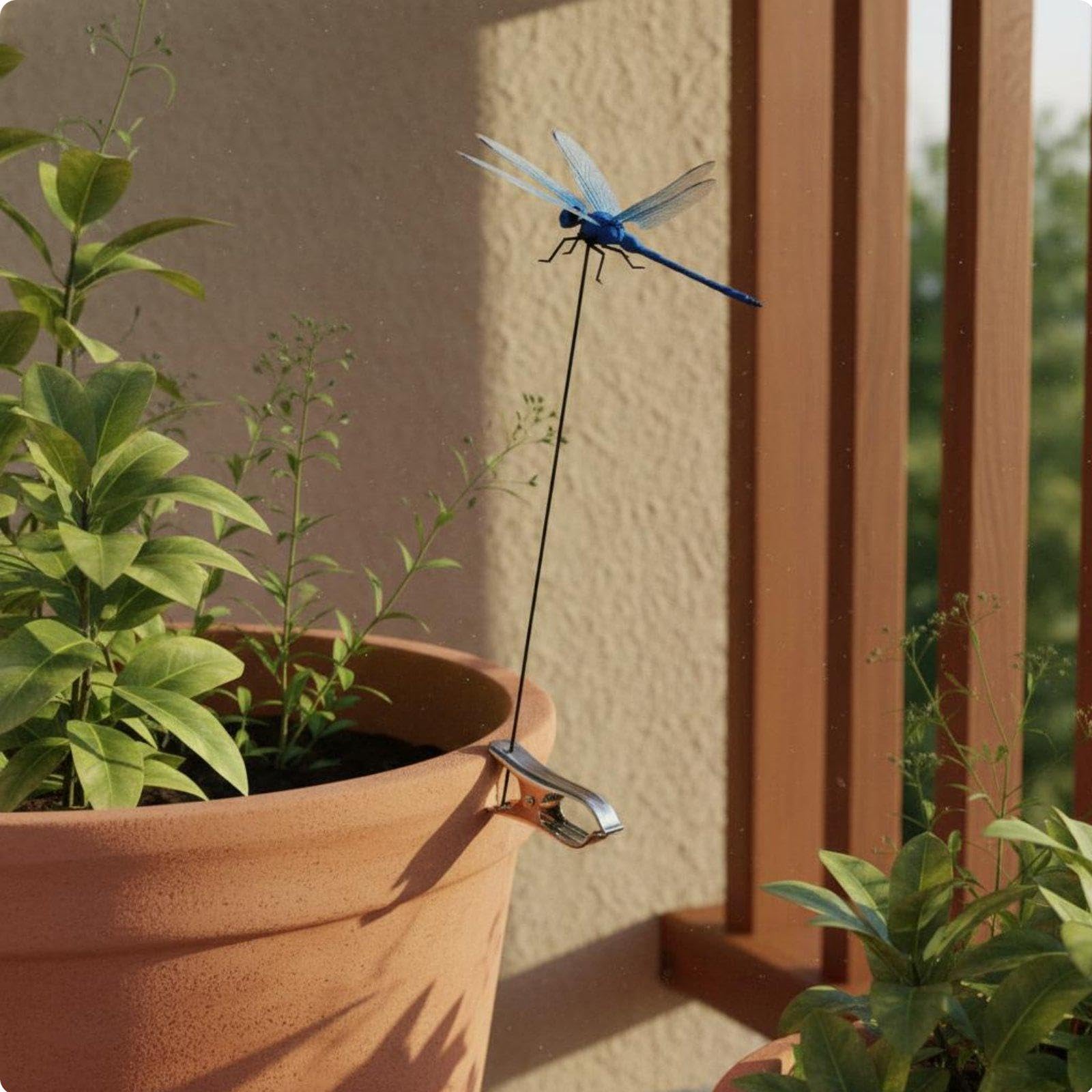 Dragonfly Garden Decor Lifelike Design Dragonfly Plant Clipd Realistic Appearance for Gardeners, Flower Beds, Potted Plants, Balcony Blue-image-47