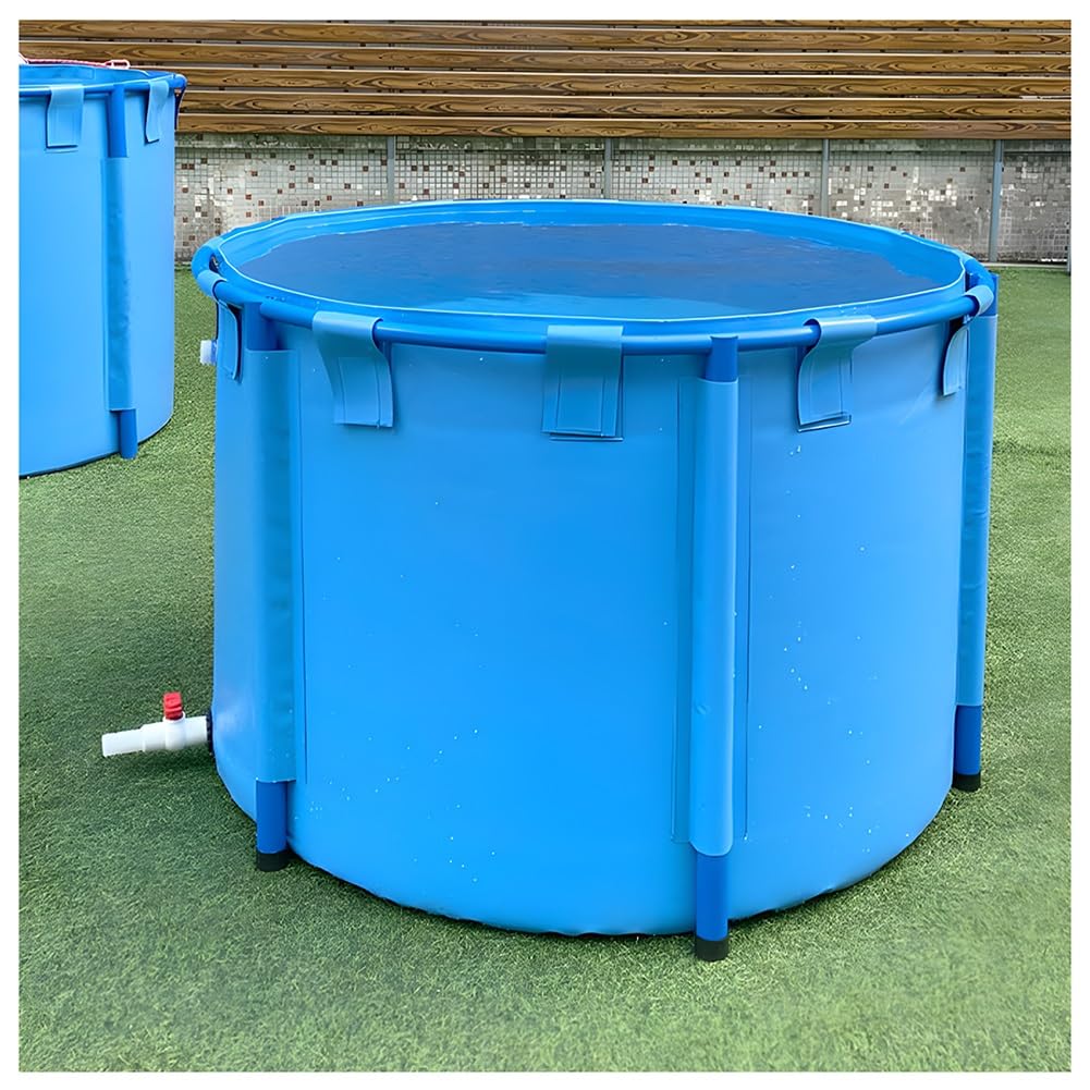Generico Grande laghetto per Pesci Pieghevole in PVC, 1,2x0,8 m, Fuori Terra, per irrigazione, con Staffa di Facile Installazione, Ideale per Giardinaggio e acquariofilia.