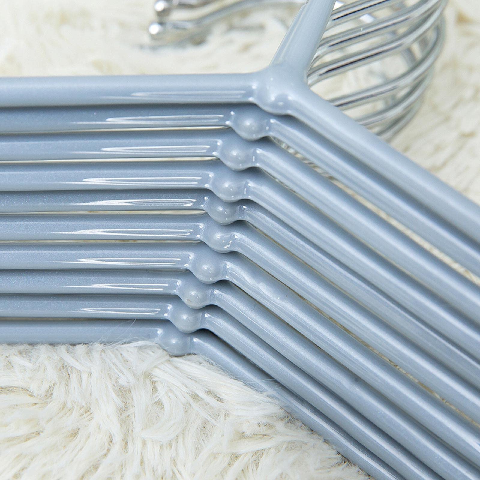 Kleiderbügel Garderobenbügel dicker Kunststoff Kleiderbügel spurlos Metall Aufhänger weiß (weiß)