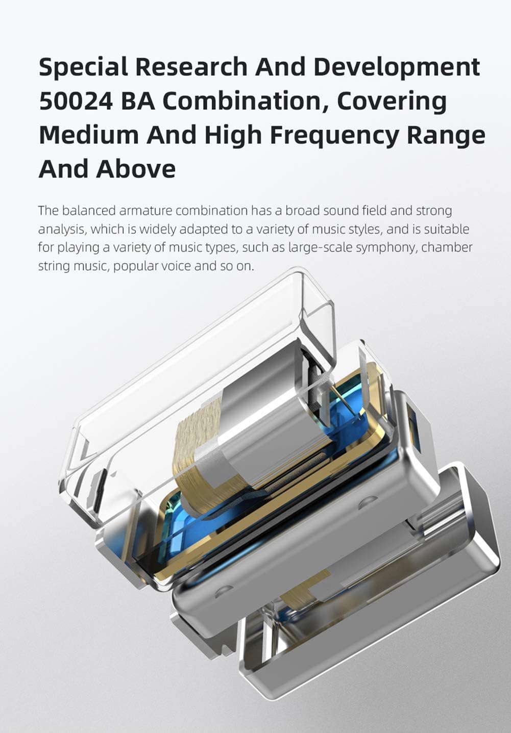 Дотоод view of KZ Zax showing 7BA+1DD drivers