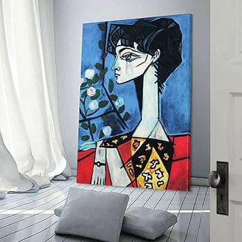 Amazon.co.jp: パブロ・ピカソ「ジャクリーヌ・ロックと花
